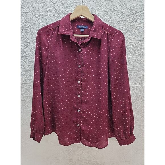 Lands End Womens Button Up Long Sleeve Sheer Top Size 6P 19x24 - Picture 1 of 8